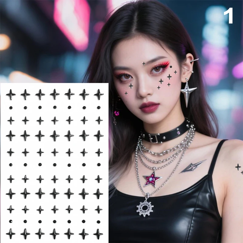 สติ๊กเกอร์ติดริมฝีปากแบบไม่ต้องเจาะ สีดำ กันน้ำ ใช้ซ้ำได้ แหวนตกแต่งริมฝีปาก คิ้ว สะดือ