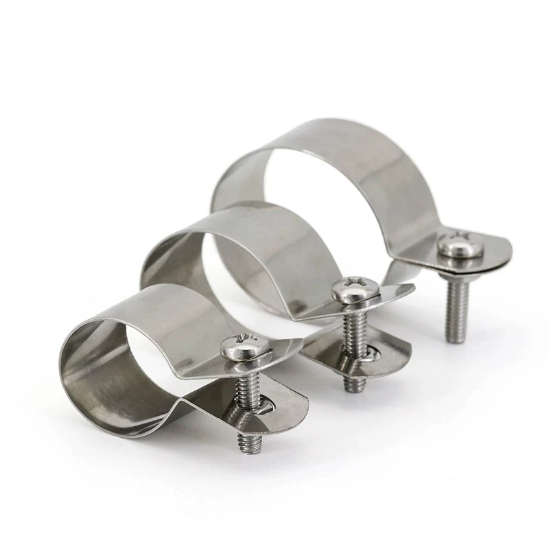 5pcs 304 Stainless Steel Grounding Clamp M10~M115 Horse-riding Clamp Hose Clamp Pipe Clamp Wire Clamp