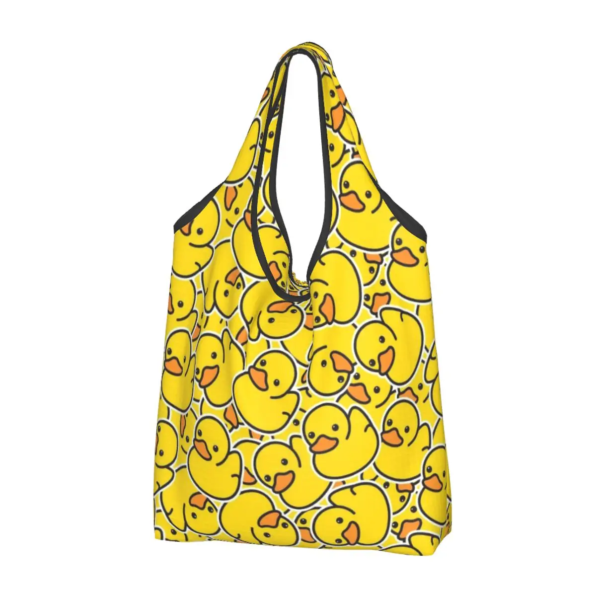 

Kawaii Yellow Classic Rubber Duck Shopping Tote Bag Portable Grocery Shopper Shoulder Bag