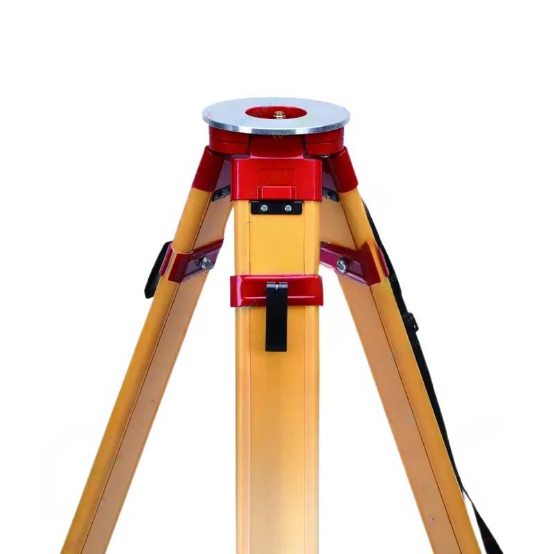 RJW20 Double Lock Wooden Tripod With Flat Round Total Station Theodolite Laser Level Survey Equipment