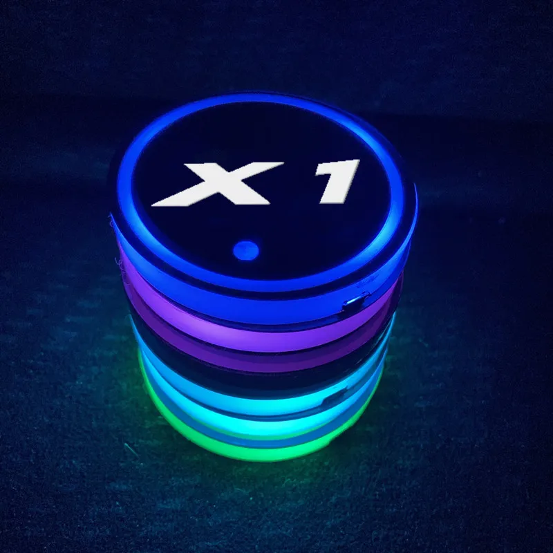 

Luminous Car Water Cup Coaster Holder 7 Colorful USB Charging Car Led Atmosphere Light For Bmw X1 E84 F48 Auto Accessories