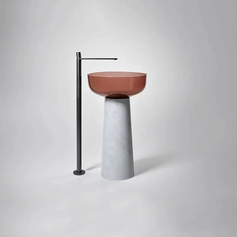 Picture 5: Floor column Composite bathroom base Sink, wash basin Cast resin Stone Freestanding solid surface wash basin