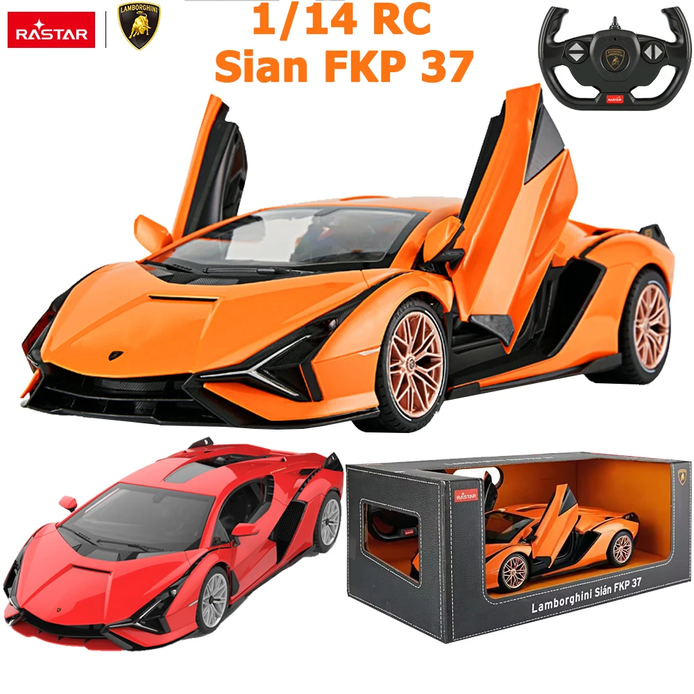 RASTAR Lamborghini Sian FKP37 RC Car Model 1:14 Car Model 600mAh Battery LED Lights OPen The Doors Auto Machine Toy For Adults