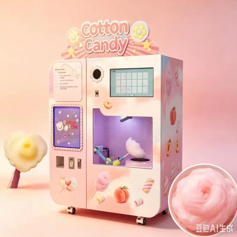 Commercial Cotton Candy Vending Machine Customized Automatic Candy Maker With Intelligent Control And Modern Design