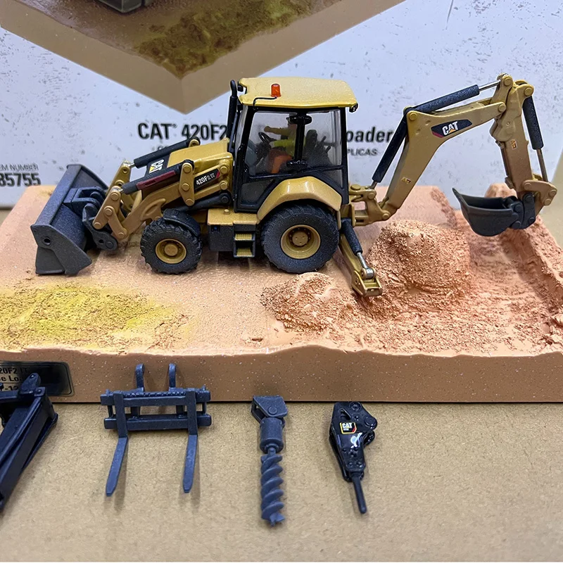 DM Diecast 1:50 Scale CAT 420F2IT Loader Muddy Edition Alloy Car Model 85755 Collection Souvenir Display Ornaments