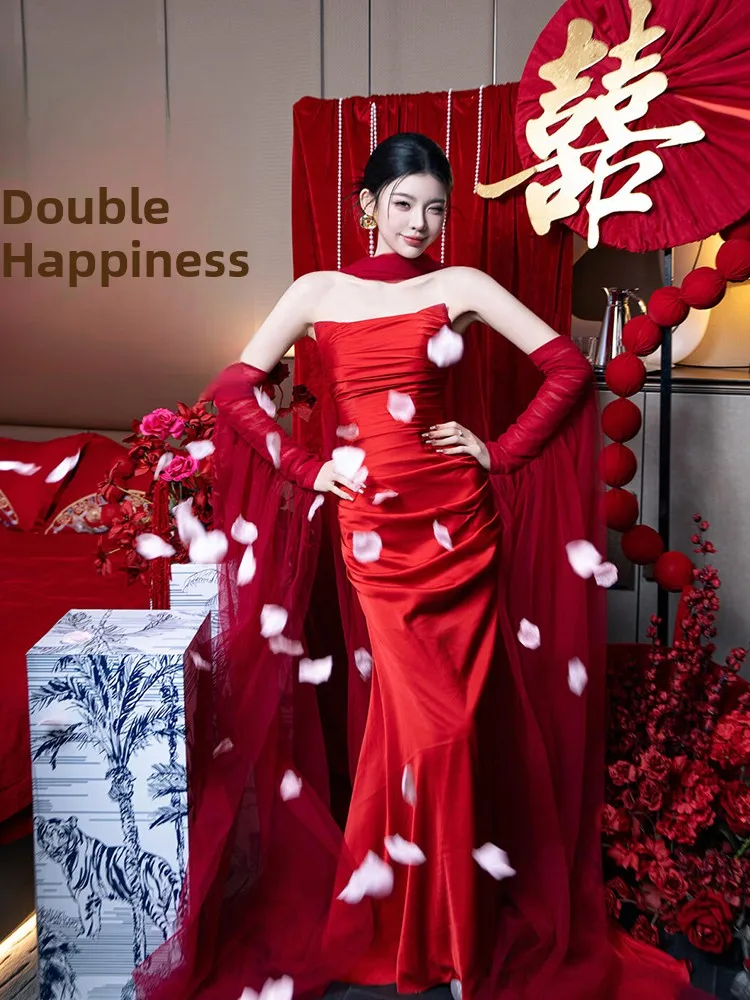 

Элегантное женское утреннее платье для свадьбы: роскошное, с открытыми плечами, длинная юбка, модная молния, стильный дизайн для свадебных церемоний