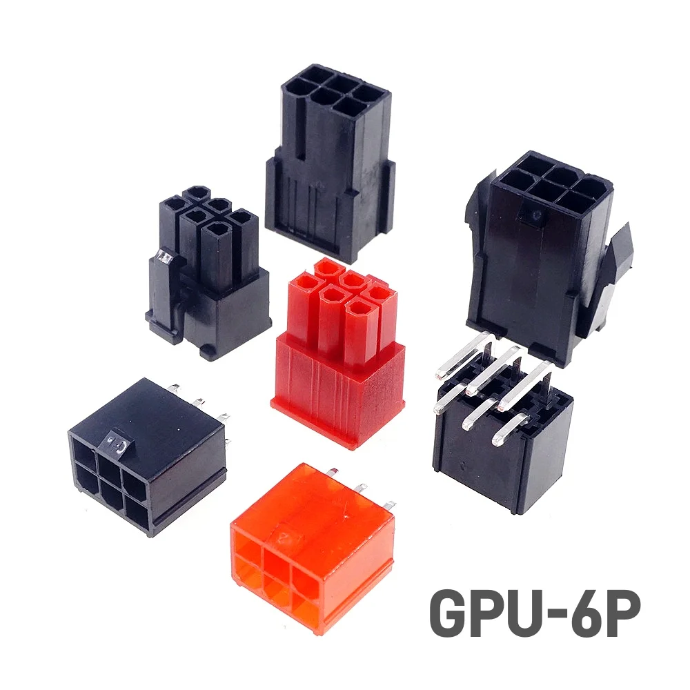 5 Pcs GPU 4.2 mm 6 8 PIN PCB Male Header Through Holes for PCI-E PCIe Graphics Card Video Power Connector Shell