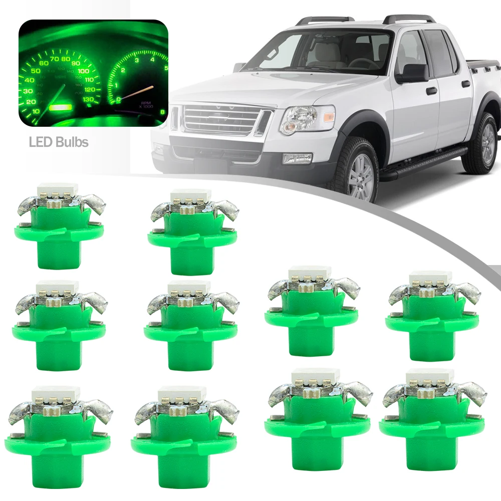 10Pcs For Ford Explorer 4DR Mercury Mountaineer Sport Trac 07-10 Led Bulbs Car Speedometer Cluster Dashboard Warming Indicator