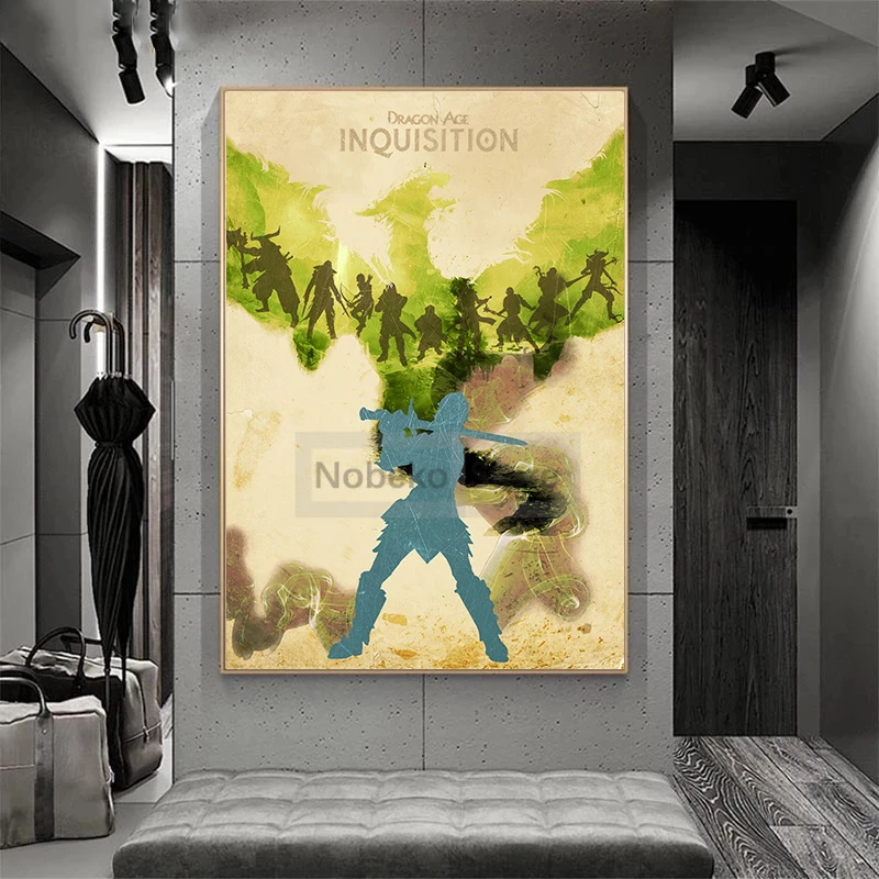 Classic RPG Games Dragon Age Poster Inquisition Dungeons and Dragons Game Prints Canvas Wall Art Pictures Home Room Modern Decor