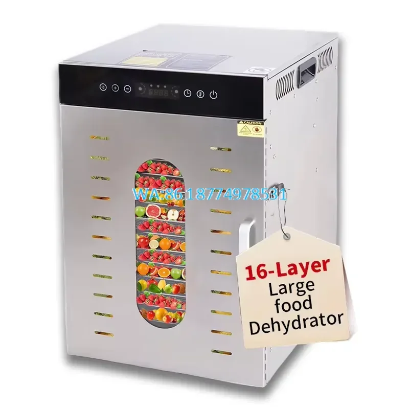 Wmwmnu 16 Layer Tray Stainless Steel Food Dehydrator with 24h Customizable Temperature Control for Home Use