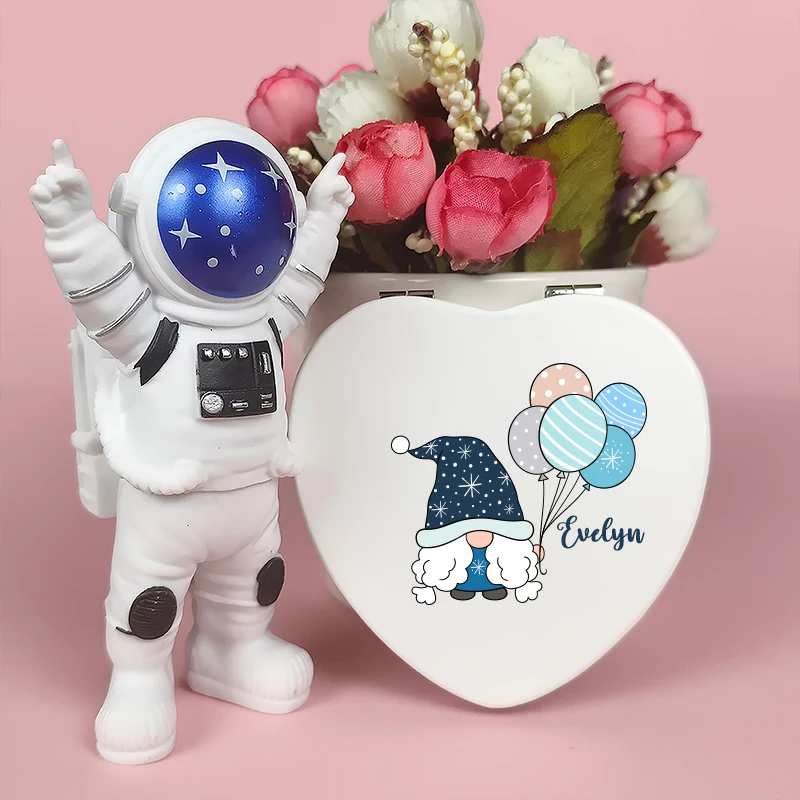 

1pc Little Man funny White UV Print Customized Name Metal Makeup Mirror Birthday Gift