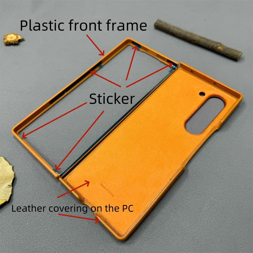 Genuinely Crafted Leather Case For Samsung Galaxy Z Fold6 5G, Fold 6 Case Business Cover, Plain Color, Gray, Brown, Black Colors