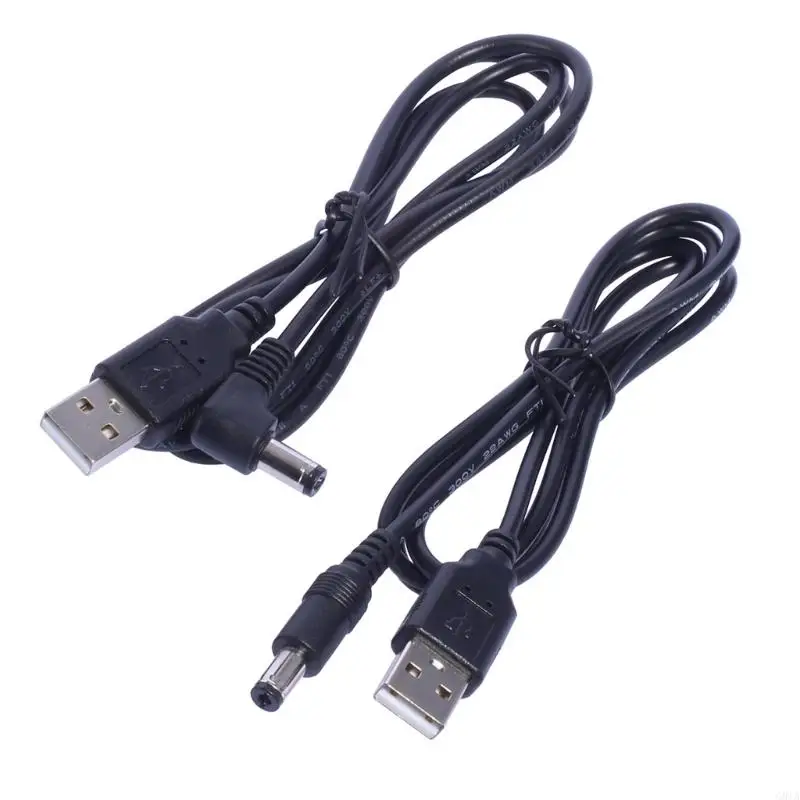 G8TA Versatile USB to DC5.5 x 2.1mm Charging Wire Perfect for Speakers, Attendance Machines, and More Straight/Angled Plug