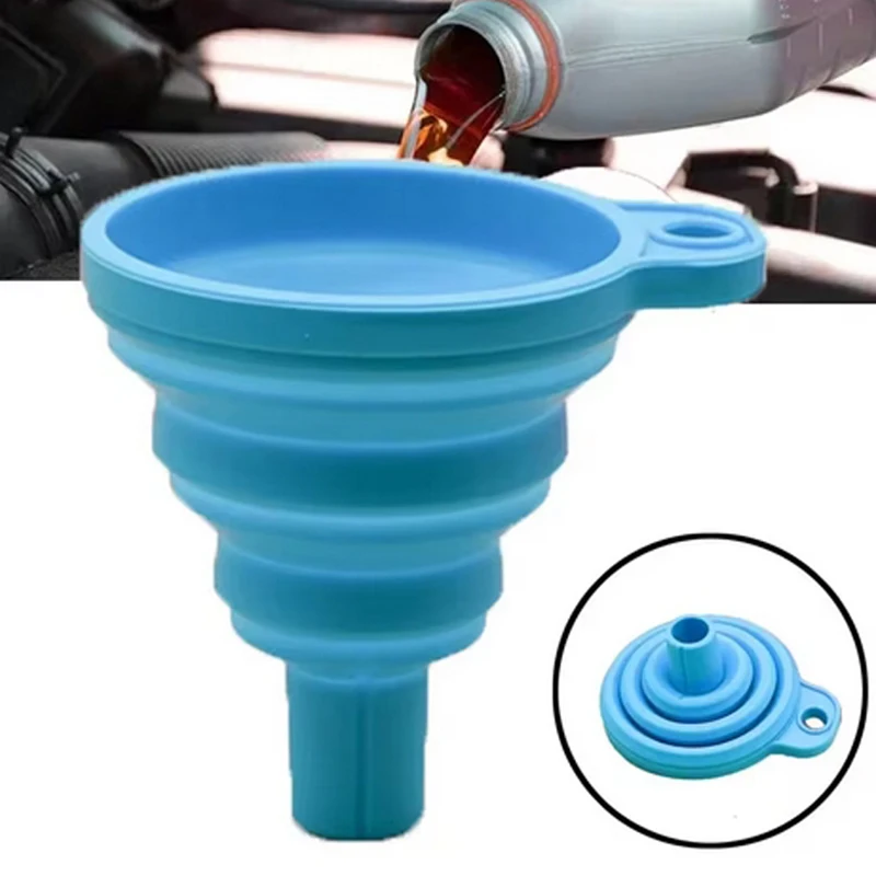 

Household Telescopic Funnel Kitchen Packaging High Temperature Resistant Funnel Engine Funnel Car Universal Silicone Liquid Funn