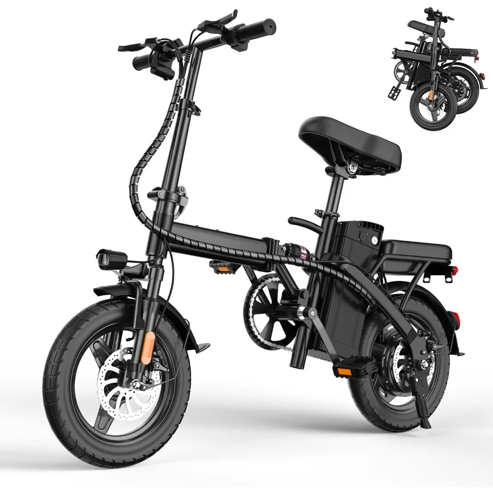 دراجة كهربائية E14 للبالغين محرك 500 وات، دراجة كهربائية قابلة للطي مقاس 14 بوصة للبالغين، بطارية قابلة للإزالة 48 فولت 13 أمبير في الساعة معتمدة من UL 2849