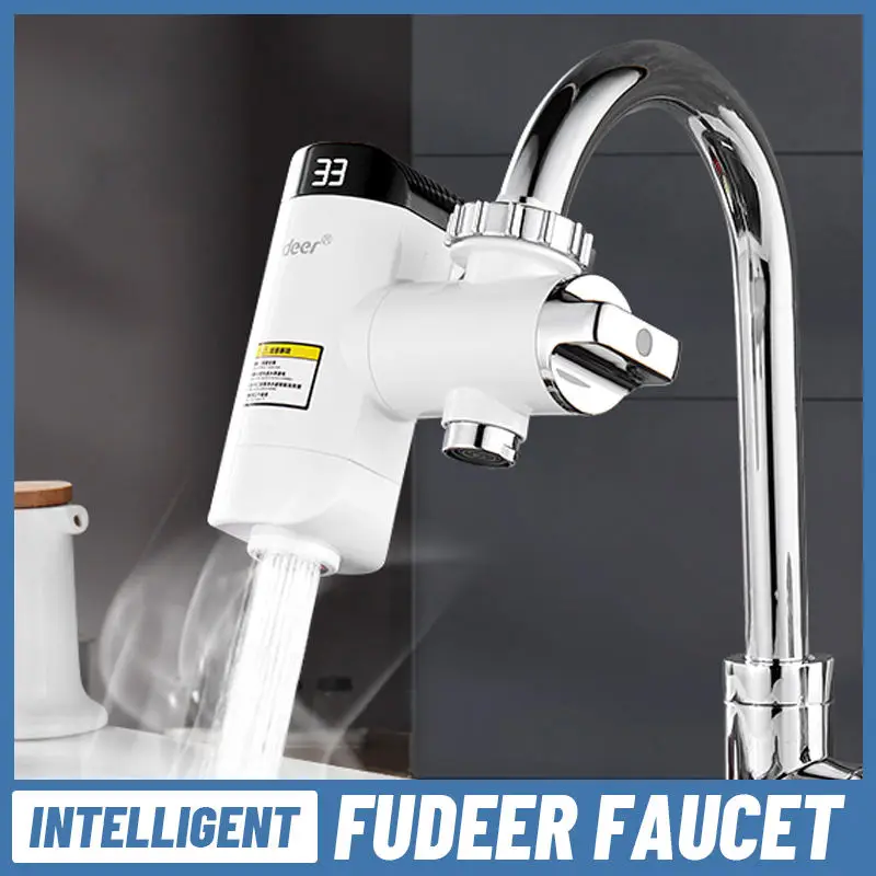 

Fudeer Electric Instant Water Heater Faucets 220V 3000W Tankless Instantaneous Hot and Cold Tap Demand Water Heating Accessories