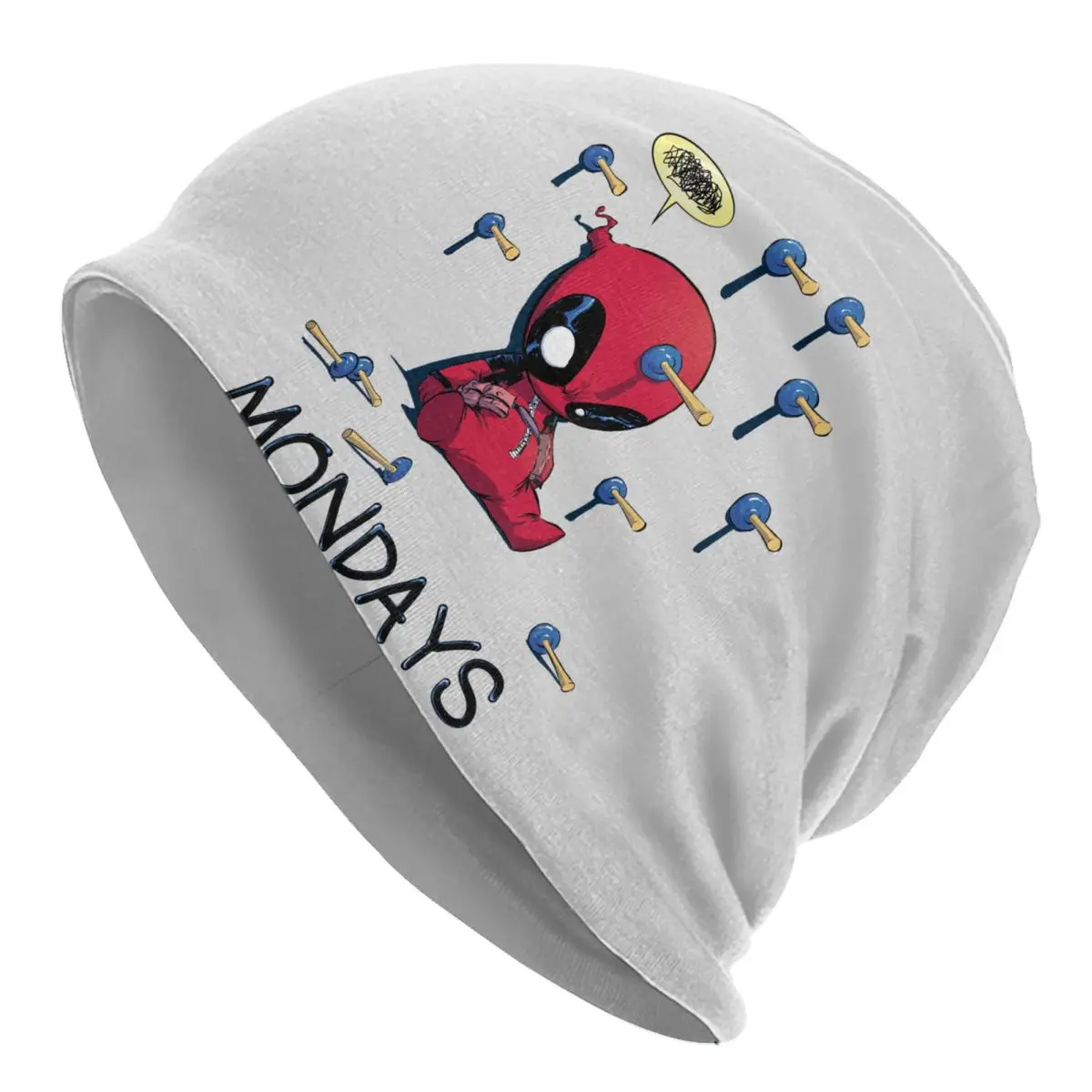 Custom Deadpool I Hate Mondays Beanie Cap Unisex Winter Warm Bonnet Homme Knitted Hats Fashion Outdoor Skullies Beanies Hats