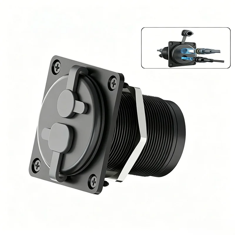 Compatible with Starlink Gen3 RJ45+DC Wall Socket 2-in-1 Aluminum Cabin Wall Panel Connector IP68 Waterproof
