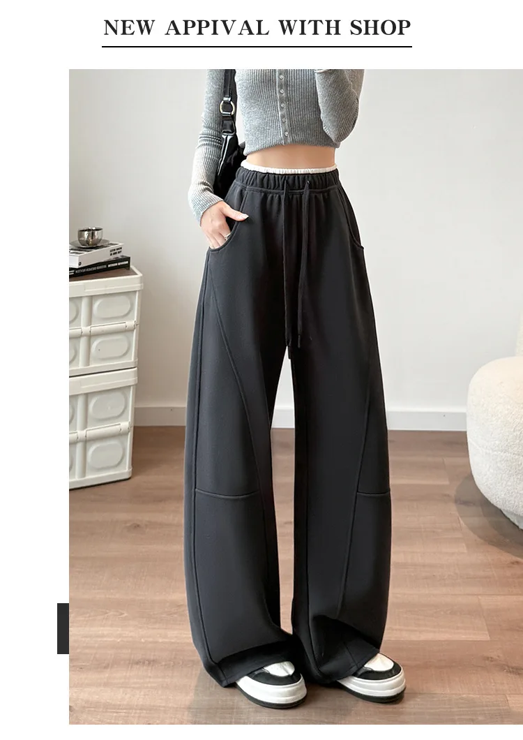 

Широкие брюки Элегантные женские летние эластичные брюки из спандекса Мягкие полые струящиеся легкие ультра-длинные женские брюки Kawaii Seoulish Airy