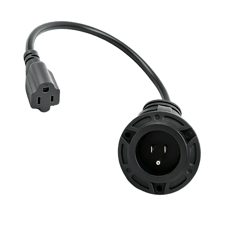 Waterproof  AC Port Plug 15A 125V Power Inlet Socket With Cord Golf Cart Plug Receptacle