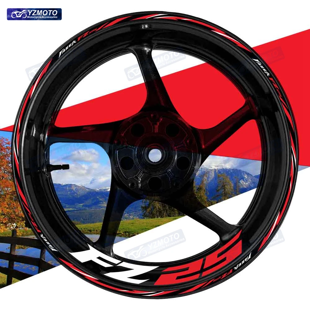 

For FAZER FZ25 Motorcycle Racing 17 Inch Front And Rear Wheel Stripe Sticker Decal Decorative Reflective Waterproof Rim Stickers