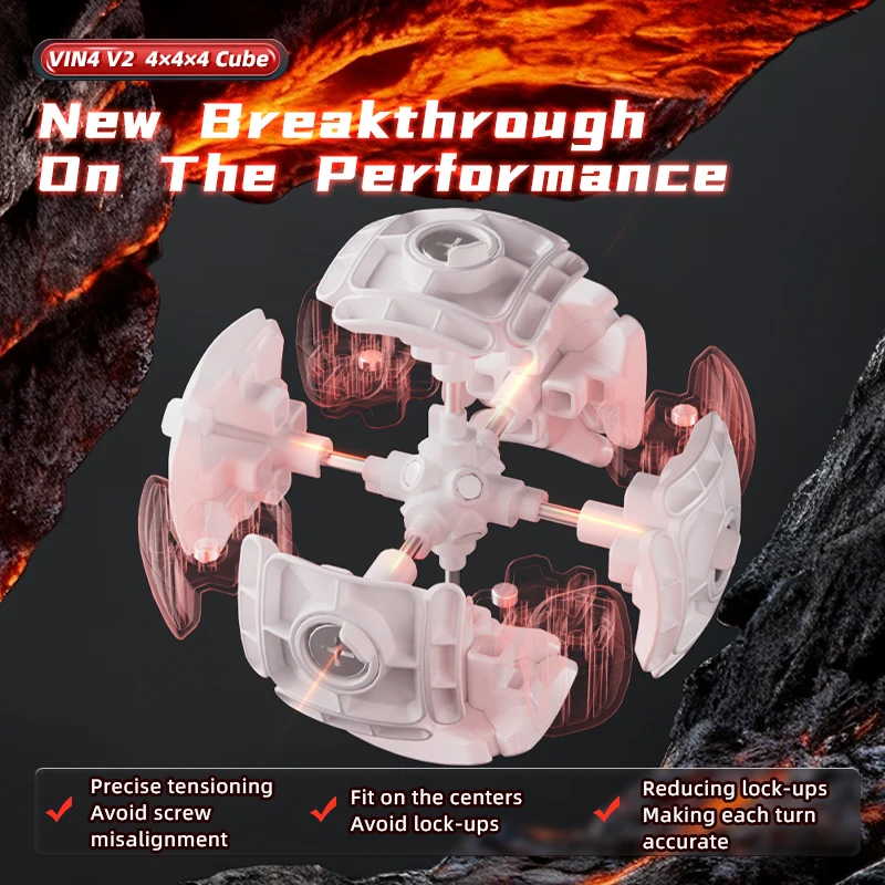NOWOŚĆ！[MeowCube] Vin4 V2 4M Magnetyczna Kostka UV dla Zaawansowanych Projektantów Najnowsza Magiczna Kostka VIN Bez Naklejek Profesjonalna Zabawka Antystresowa