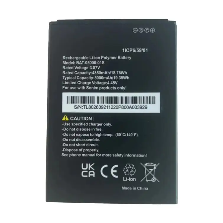 

New Battery BAT-05000-01S For Sonim XP10 XP9900 Battery 3.87V 5000mAh