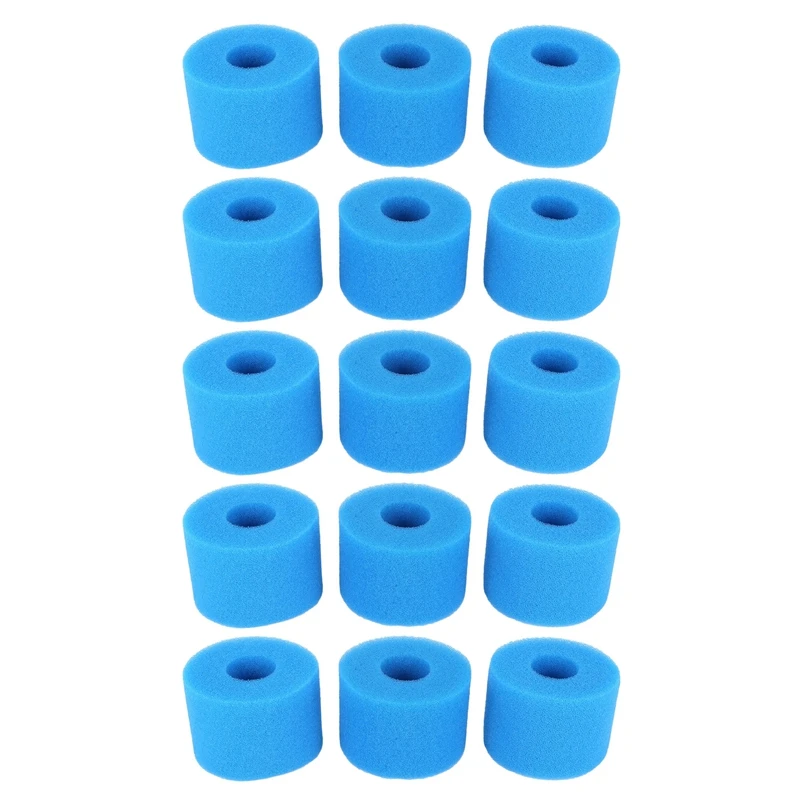 

Hot 15PCS For Intex Pure Spa Reusable/Washable Foam Hot Tub Filter Cartridge S1 Type