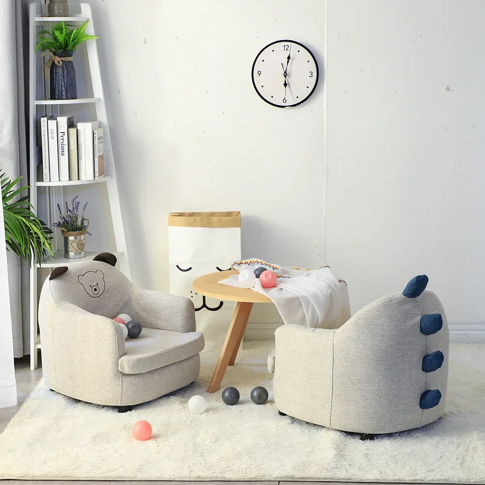 Children's Sofa Seat Furniture Baby Sofa Chair Cute Girl Boy Cartoon Small Stool Chair Animal Print Sofa Chair