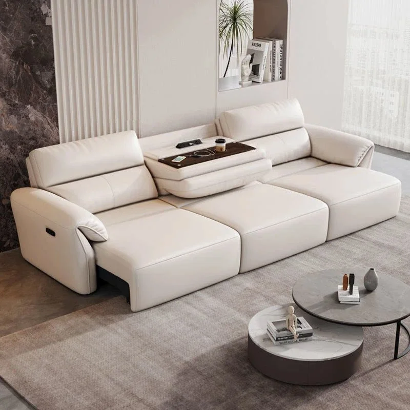 

Real Extendable Living Room Sofas White Aesthetic Modern Luxury Lazy Sofa Lounge Leather Soft Couch Wohnzimmer Home Furniture
