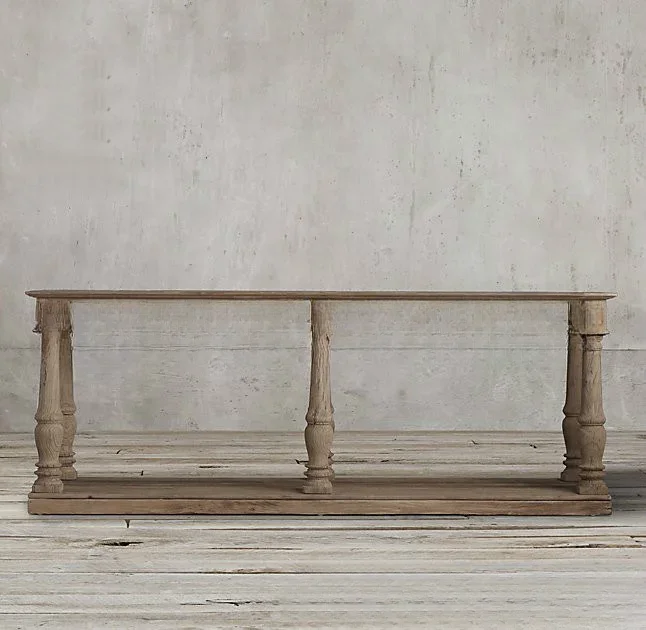 

American solid wood porch cabinet custom furniture retro old carved log weathered gray foyer partition decorative
