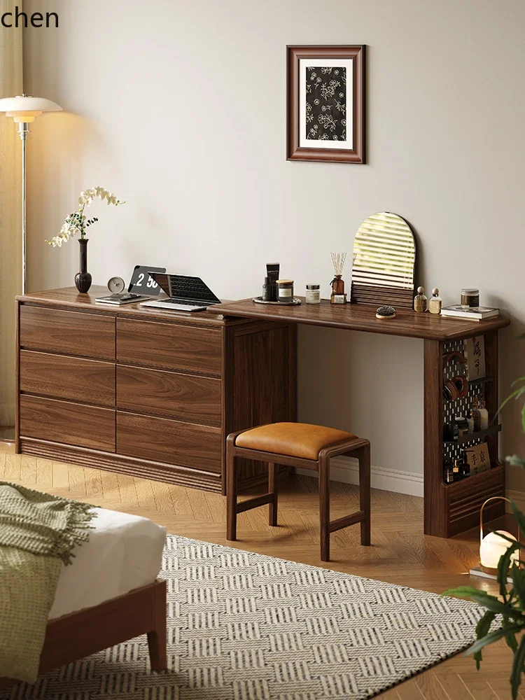 DSAsolid wood dresser bedroom modern Internet celebrity makeup table bedside chest dresser integrated