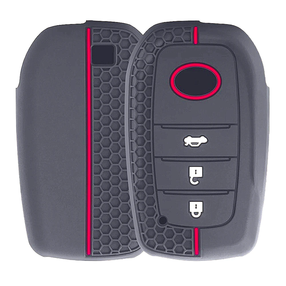 Silicone Car Key Case Cover Chain For Toyota Corolla Hatchback Cross Yaris Cross Prius Hilux Land Cruiser LC200 LC250 LC300