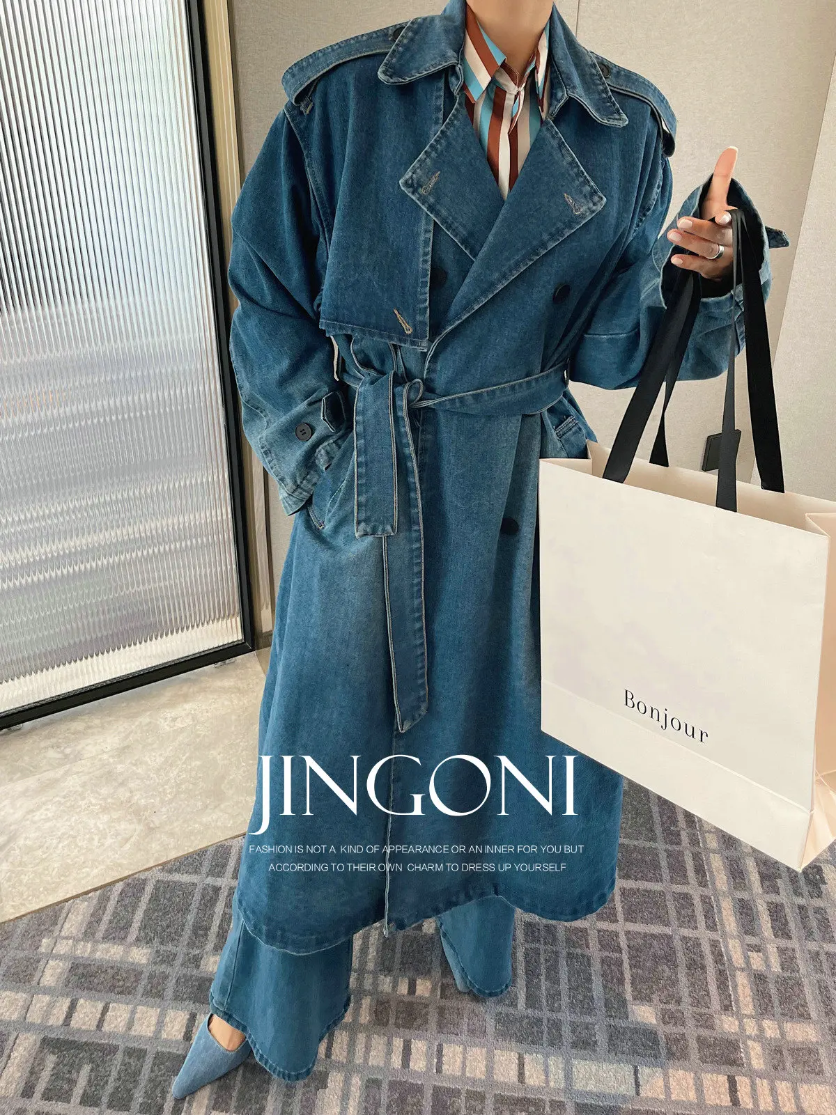 

Denim Windbreaker Jacket Tops Y2K Women Clothing 2024 Woman Autumn Trend Korean Style Vintage Elegant Coat Outerwears Luxury New