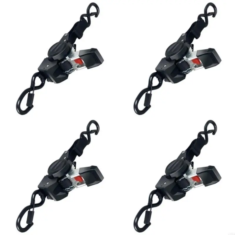 Easy Retract Strap Auto Retracting 1653lb Strength Heavy Duty for Motorcycle Truck Cargo Secure Soft Clip Protections
