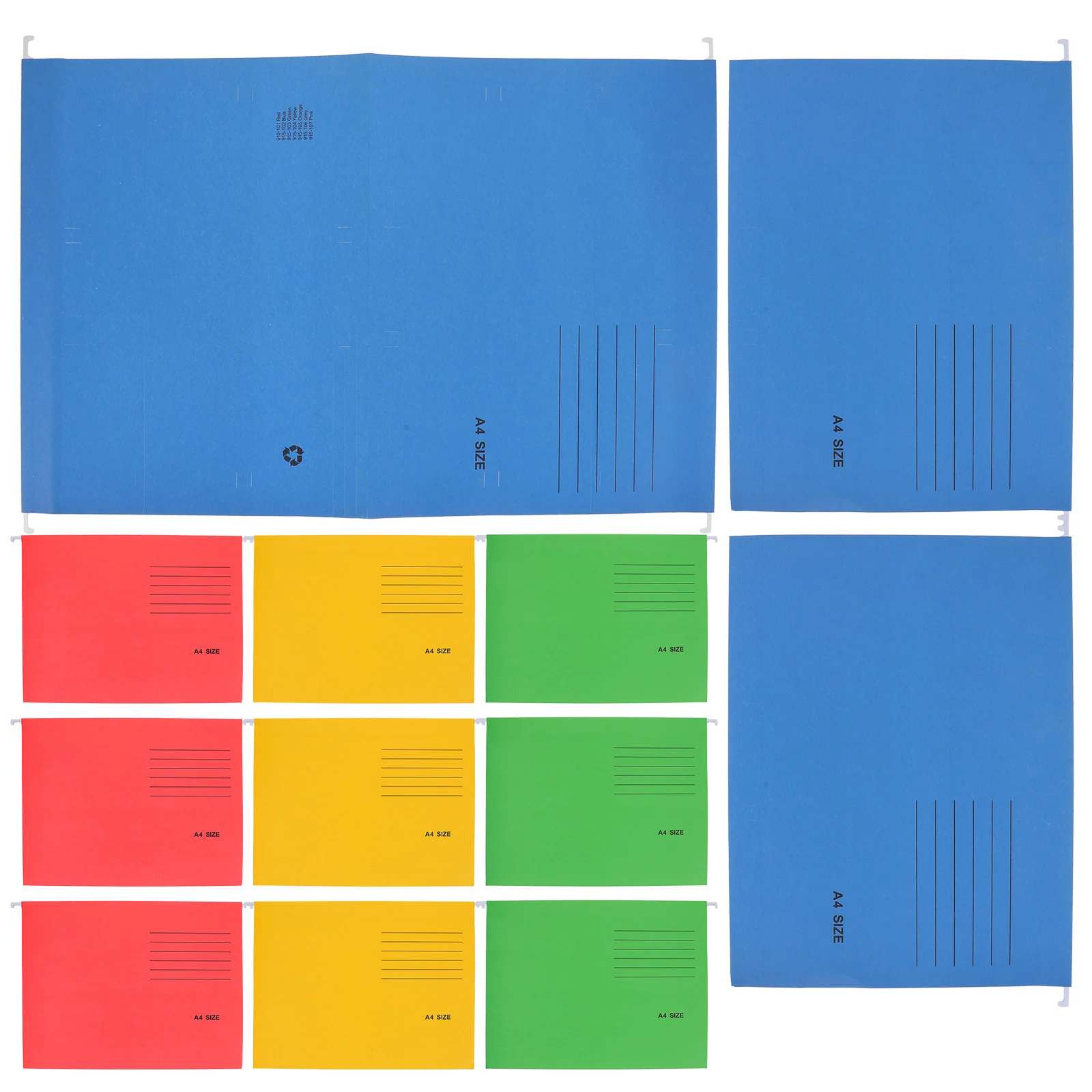 

12pcs Paper Metal Hook Hanging File Folder Set A4 Portable Document Organizer For Office Home School Bills Receipts Storage