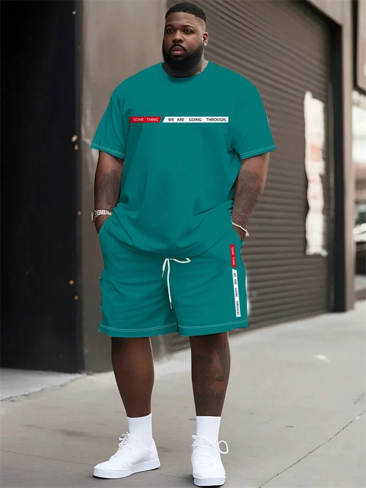 New Arrival Oversized Men's 3D Bear Print Set Summer Shorts and Beach Shorts Set Trendy T-Shirt and Shorts Two-Piece Set for Men view 5