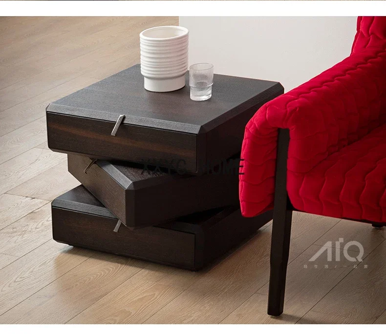 Скандинавский креативный вращающийся прикроватный шкаф, современный простой и легкий роскошный прикроватный шкаф для главной спальни, шкаф для хранения