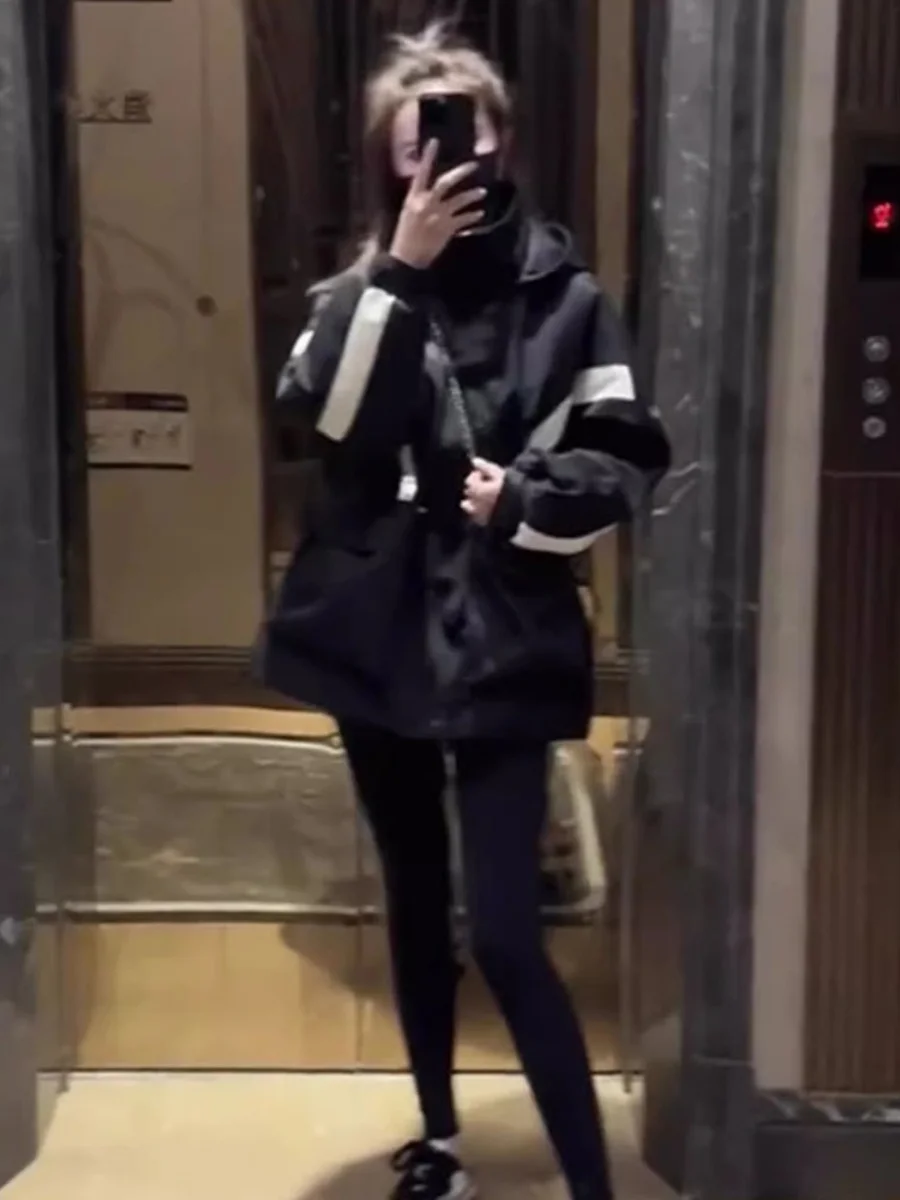 Bla Winter Jaet 2023 New Sle Casual Thi Cappotto da lavoro in cotone caldo per le donne Versione coreana Chiusura con cerniera con cappuccio