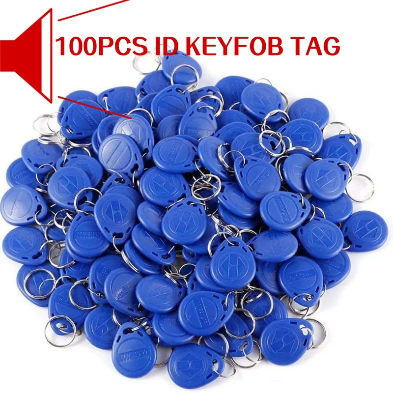 

100P BLUE 125khz RFID Keychain Stickers Tag Key ID Keyfob TK4100 Door Entry Access Control card rfid key fob Duplicate RFID Tag