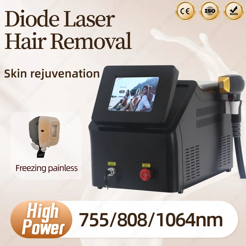 

Ice Platinum Painless Alexandrite Laser Permanent Hair Remover 755nm 808nm 1064nm Diode Laser Hair Removal Machine For Salon