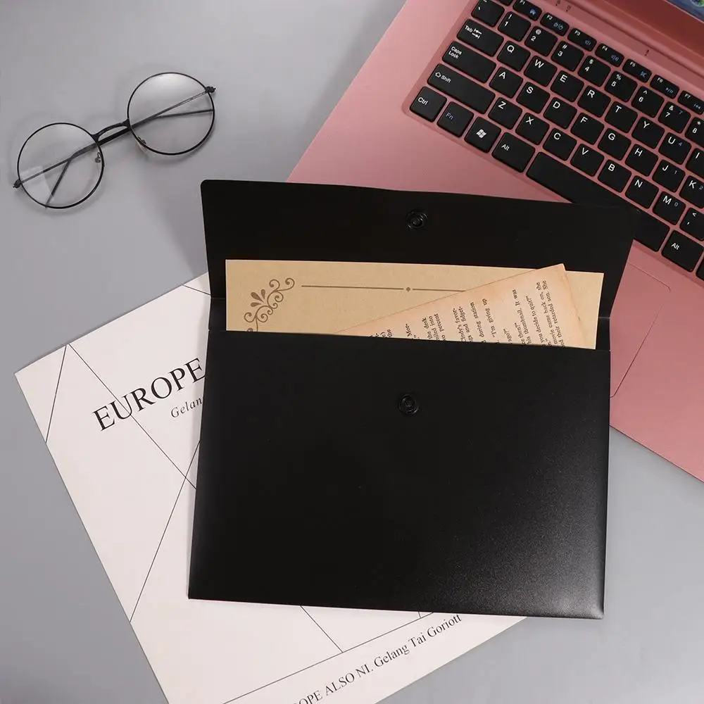 With Snap Button Closure File Folders Pouch Cosmetic Makeup Bags Paper Organizer Document Folder Archive Folder Waterproof