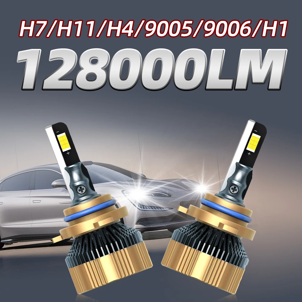 

H4 LED Headlight H1 H7 H8 H9 H11 9005 HB3 9006 HB4 Car Led Lights 128000LM 150W 6000K CSP Chip Hight Low Beam Fog Lamp 12v