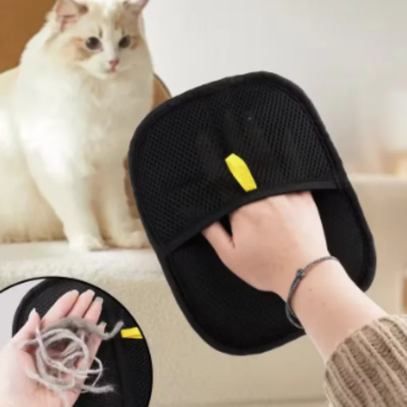 Pet Hair Removal Tool Reusable Static Removal Gloves, Double-Sided Grooming Gloves for Pets, Removes Pet Fur Hair for Carpets
