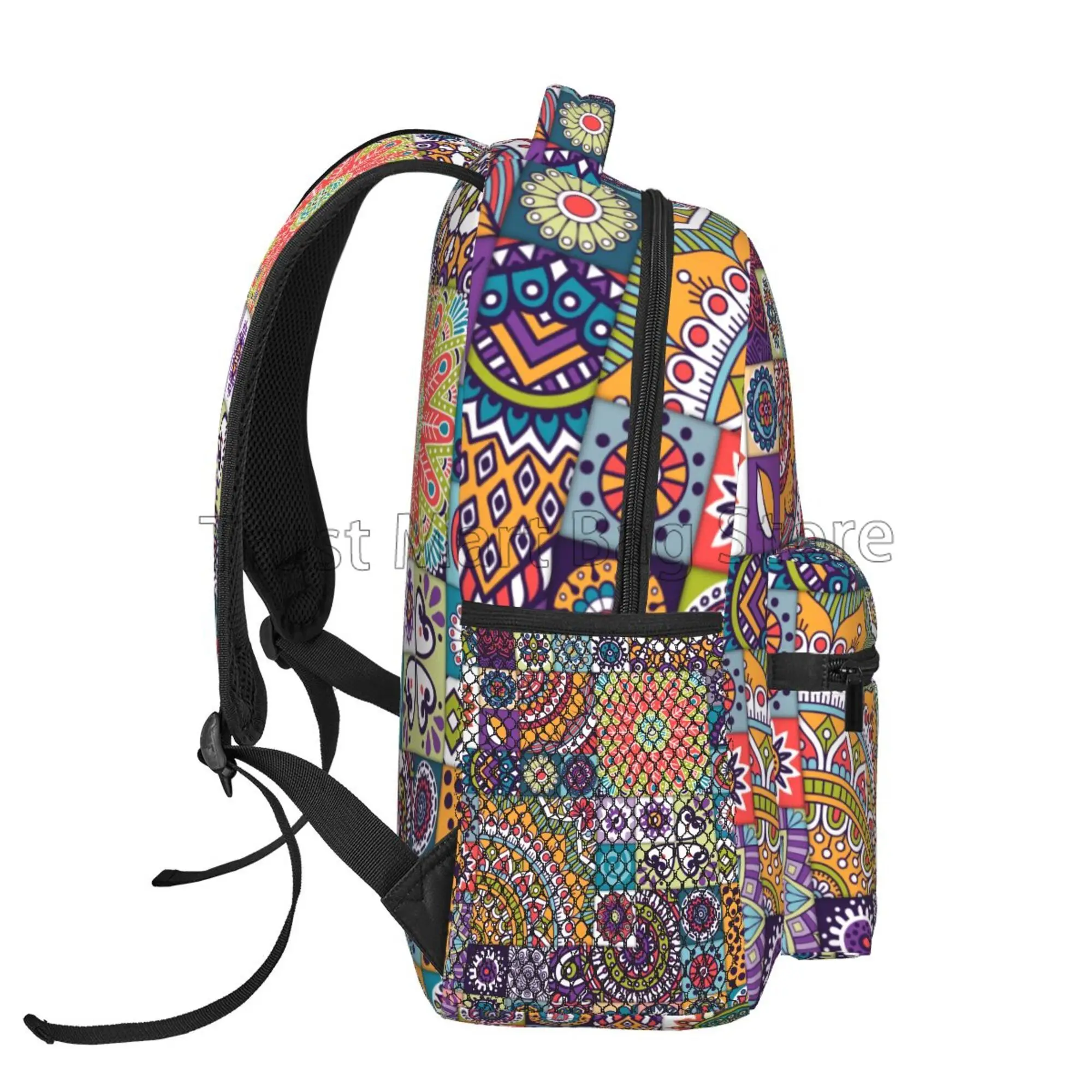 Ethnic Mandala Floral Pattern Travel Backpack for Women Girls Casual Lightweight Shoulder Bags School Student Bookbag Daypack