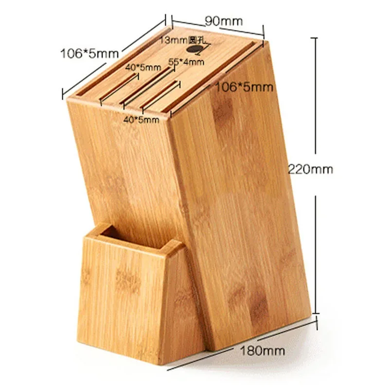 Bamboo Knife Block Stand Multifunctional Storage Rack Tool Wooden Kitchen Knife Organizer Holder