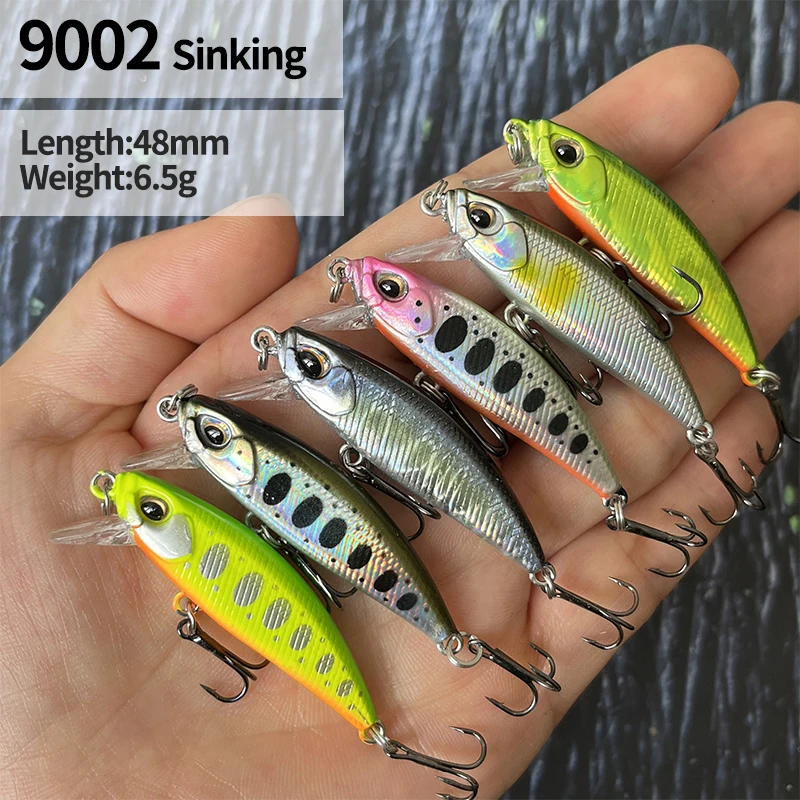 48mm 6.5g Sinking Minnow Fishing Lures Isca Pesca Wobblers Artificial Hard Bait for Carp Trout Bass Long Shot Jerkbait Swimbait