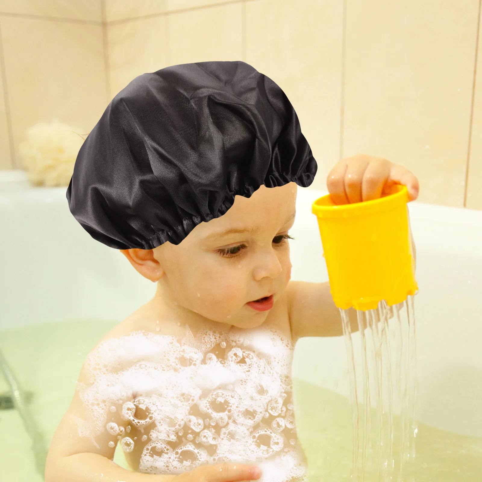 

Kids Elastic Sleeping Caps Soft Polyester Bathing Shower Hats Adjustable Hair Bonnet Night Sleep Dome Cap Hair Cover