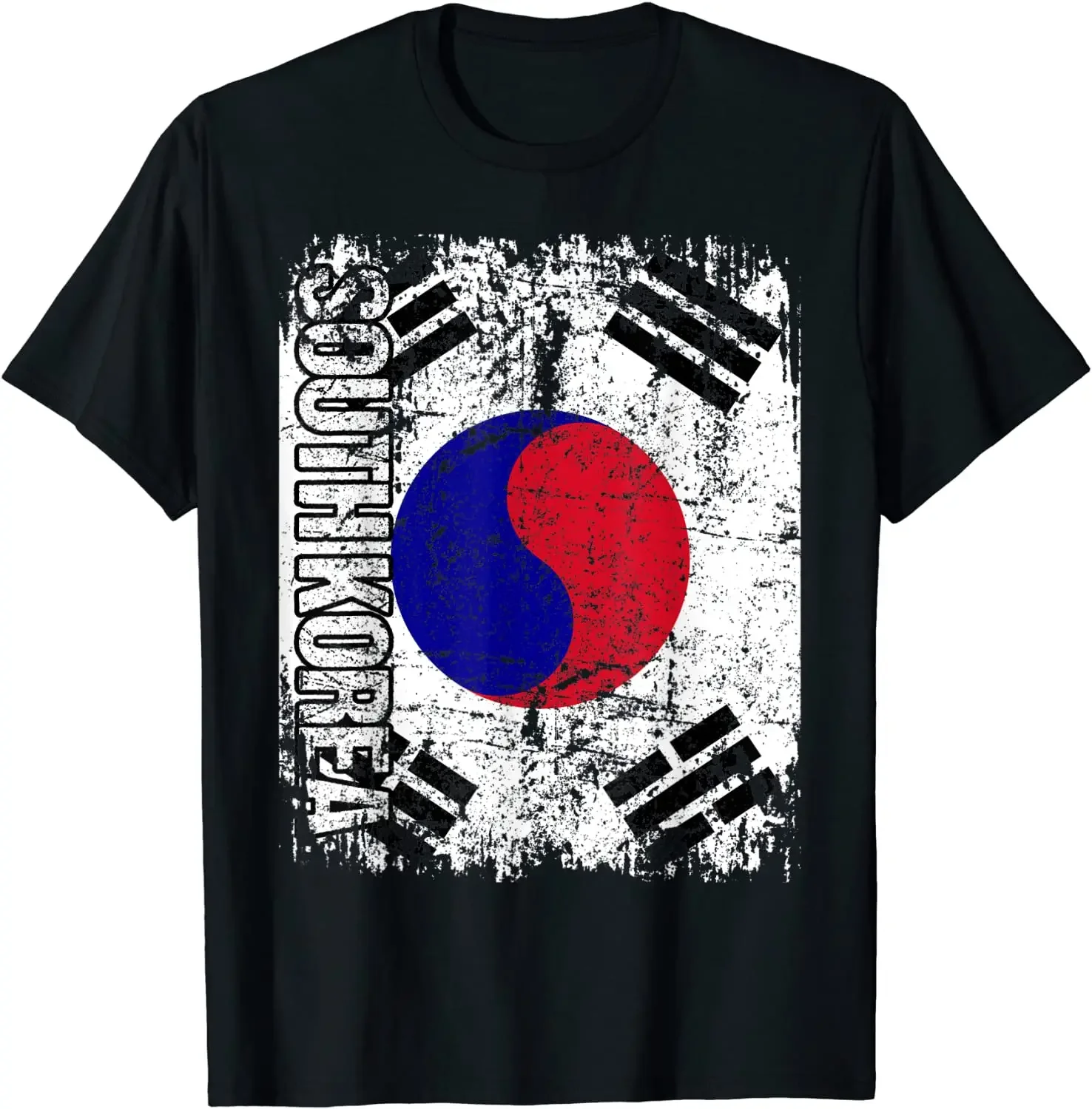 

Vintage Distressed South Korea Flag T-Shirt 100% Cotton O-Neck Summer Short Sleeve Casual Mens T-shirt Size S-3XL