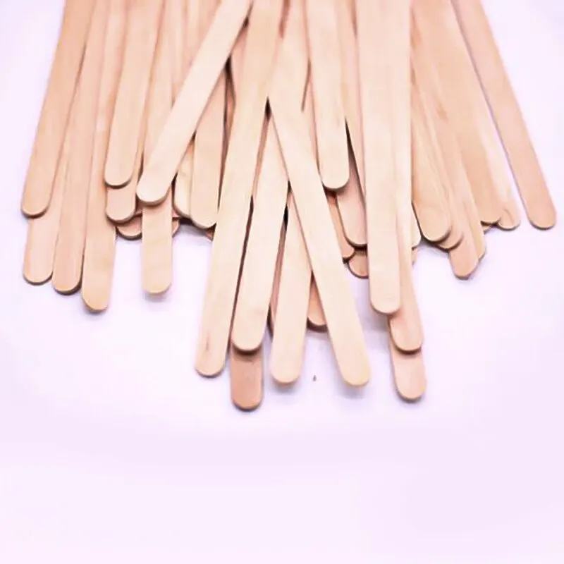 50pcs Natural Wooden Ice Cream Popsicle Sticks Wood Stick Ice Cream Spoon Hand Art Ice Cream Ice Cube Lollipop Cake Tools